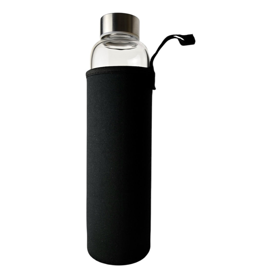 Trinkflasche Silber mit Trommelsteinen; Tigerauge - CrystalScents