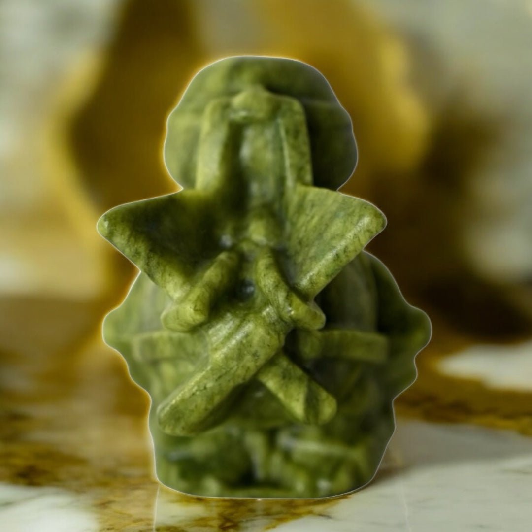 Turtle Ninja aus Serpentin Sai - CrystalScents