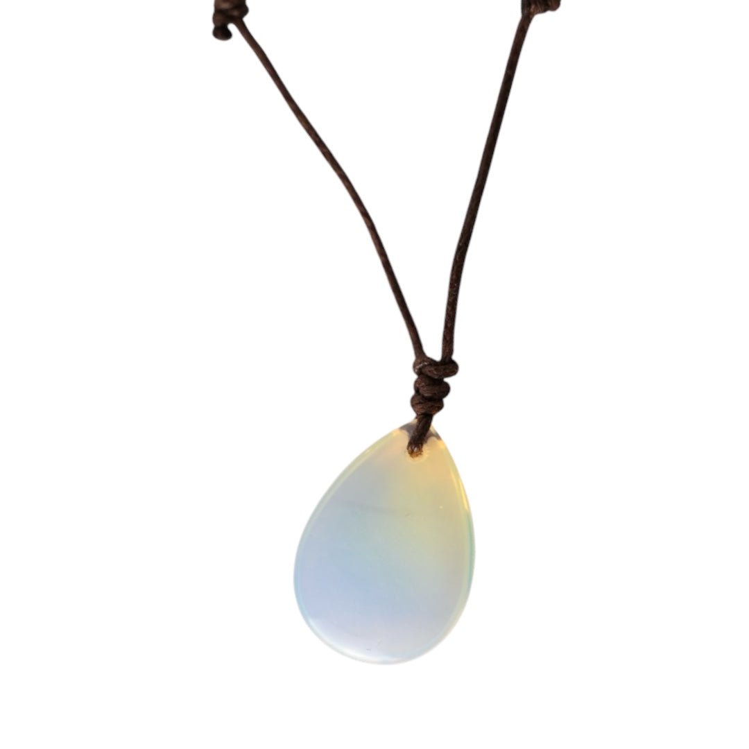 Verstellbare Halskette mit tropfenförmigem Opalit - CrystalScents