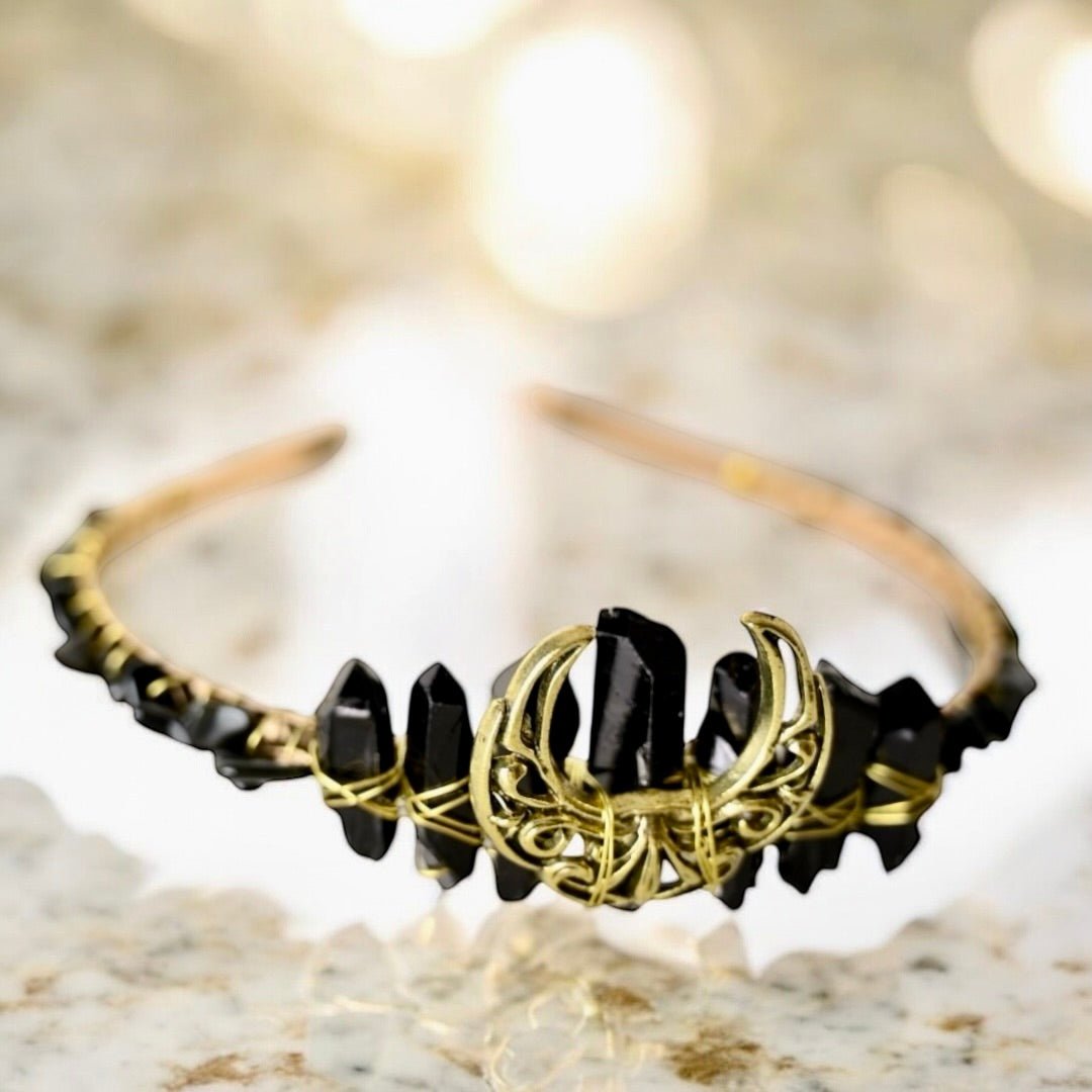 Wunderschöne Obsidian - Tiara - CrystalScents