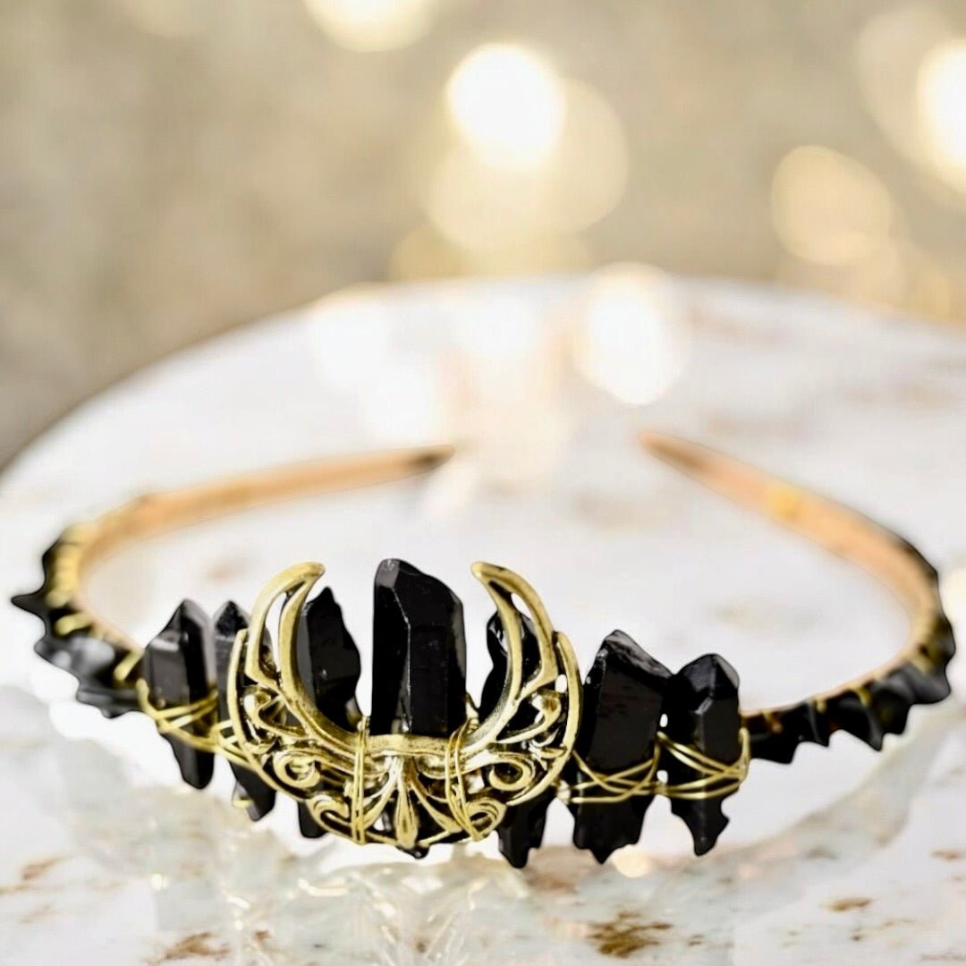 Wunderschöne Obsidian - Tiara - CrystalScents