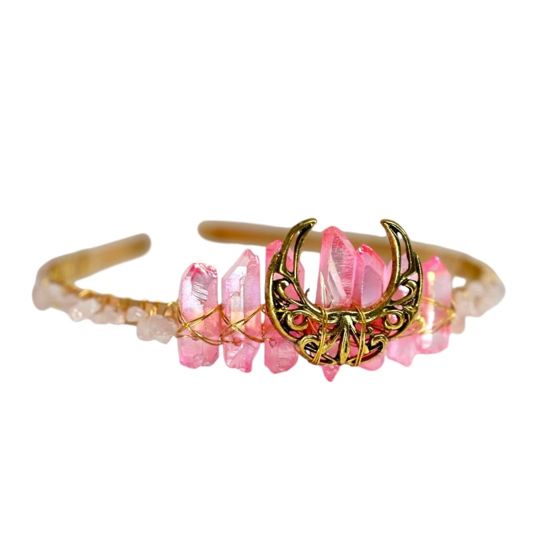 Wunderschöne Rosenquarz - Tiara - CrystalScents