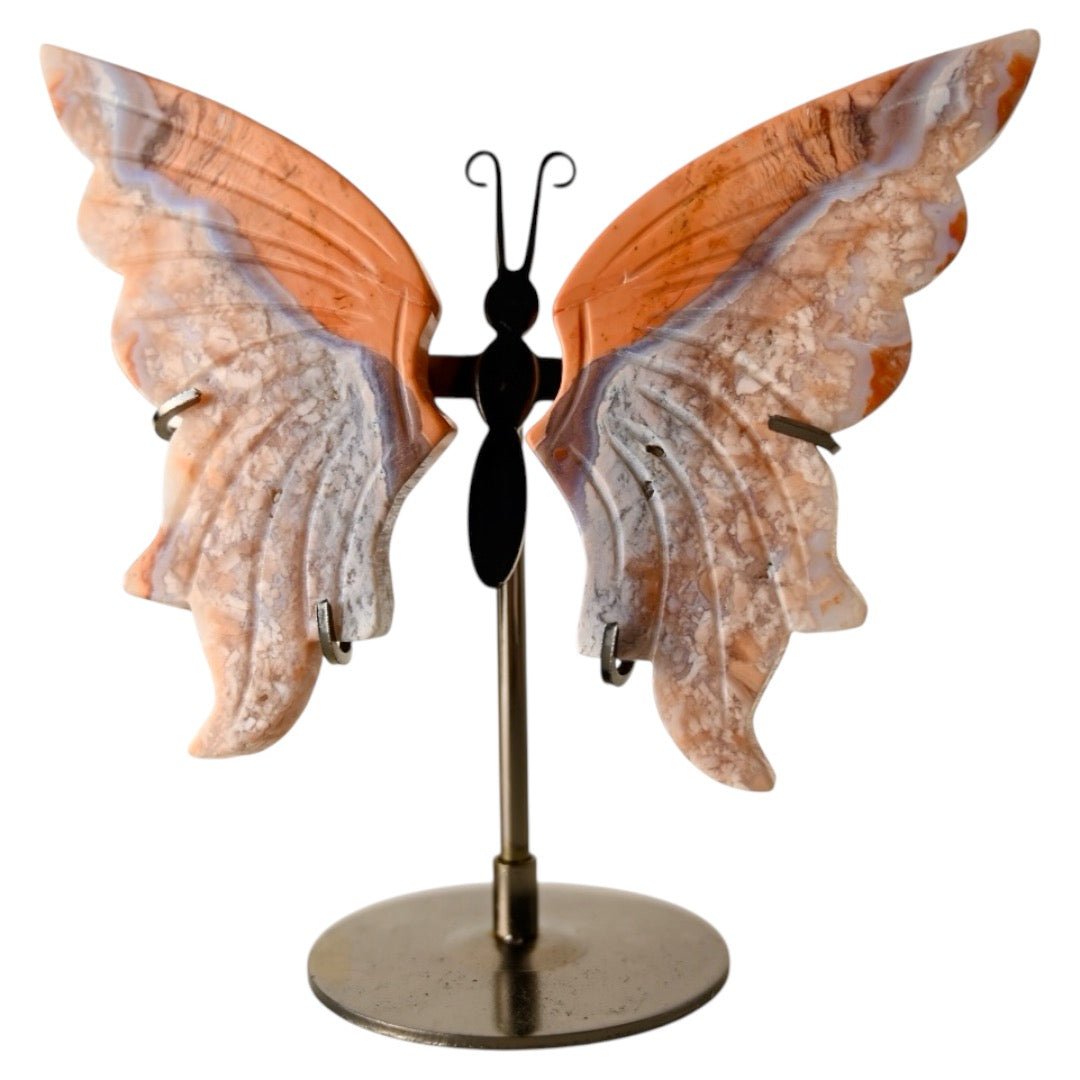 Wunderschöner Schmetterling mit Kirschblüten Achat - Flügel - CrystalScents
