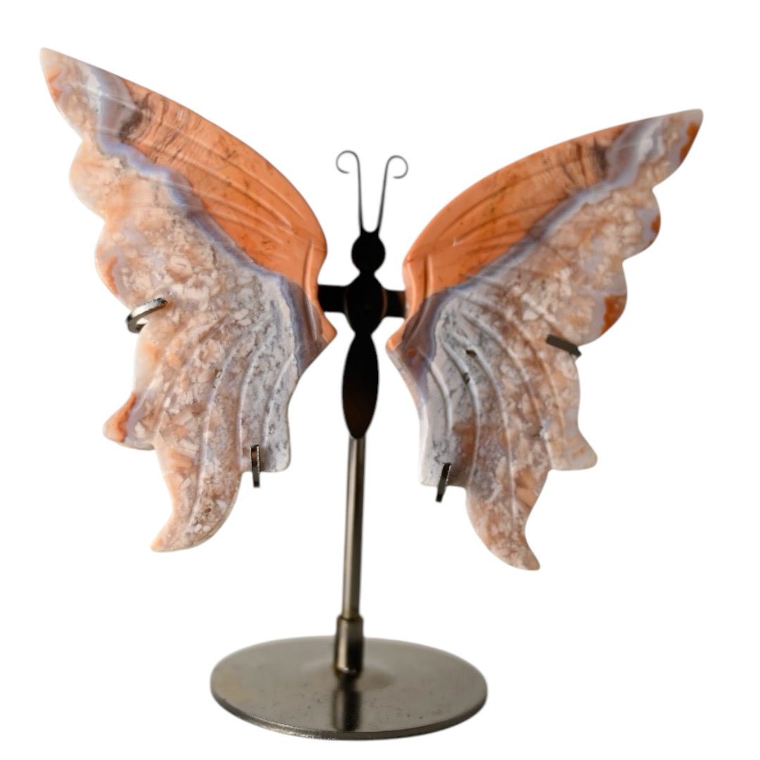 Wunderschöner Schmetterling mit Kirschblüten Achat - Flügel - CrystalScents