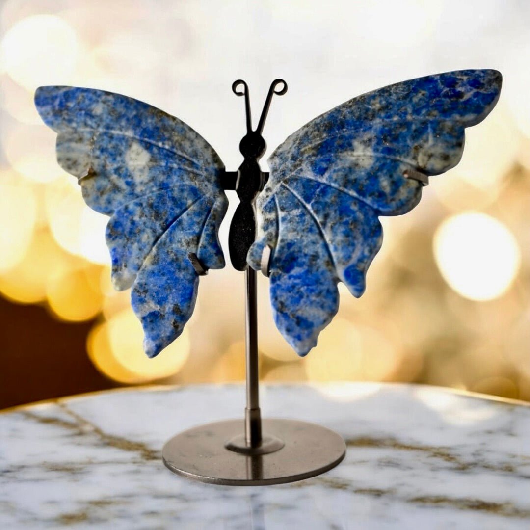 Wunderschöner Schmetterling mit Lapislazuli - Flügeln - CrystalScents