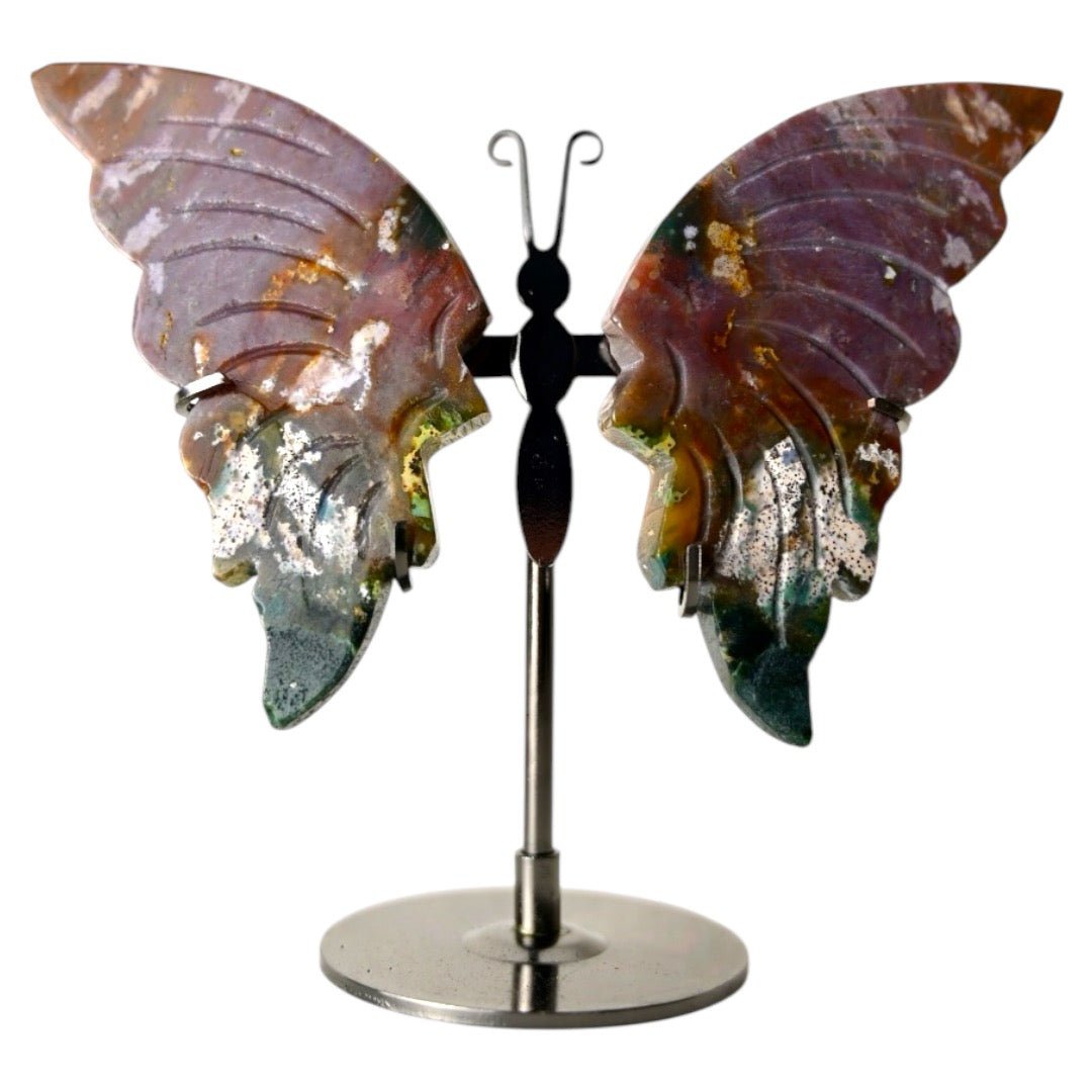 Wunderschöner Schmetterling mit mexikanischem Achat - Flügel - CrystalScents