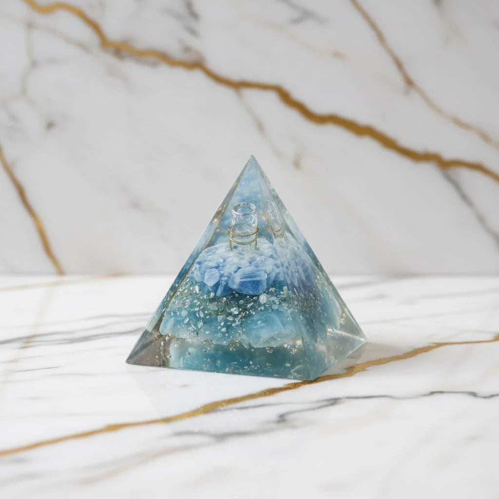 Celestit Orgonit Pyramide – Harmonie, Schutz & Energie