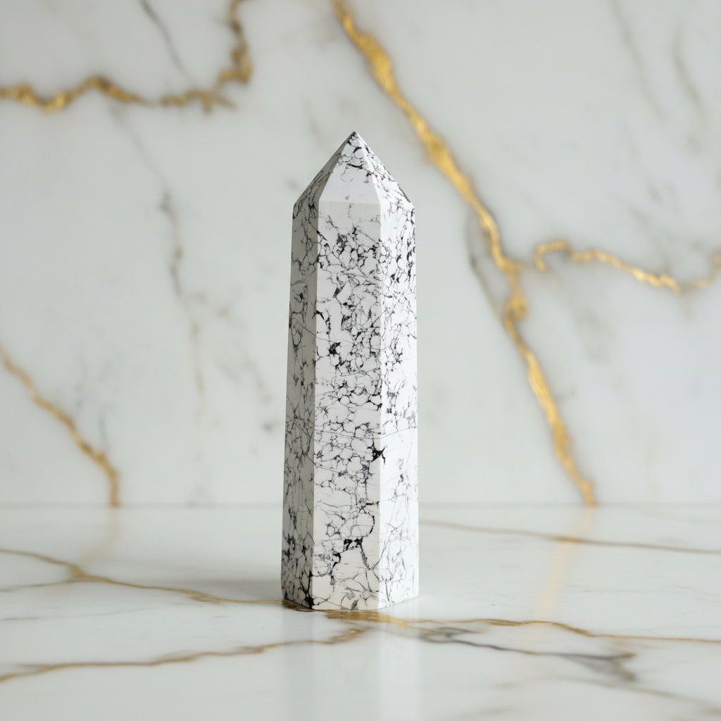 Howlit Obelisk – Ruhe, Schutz & energetische Klarheit CrystalScents