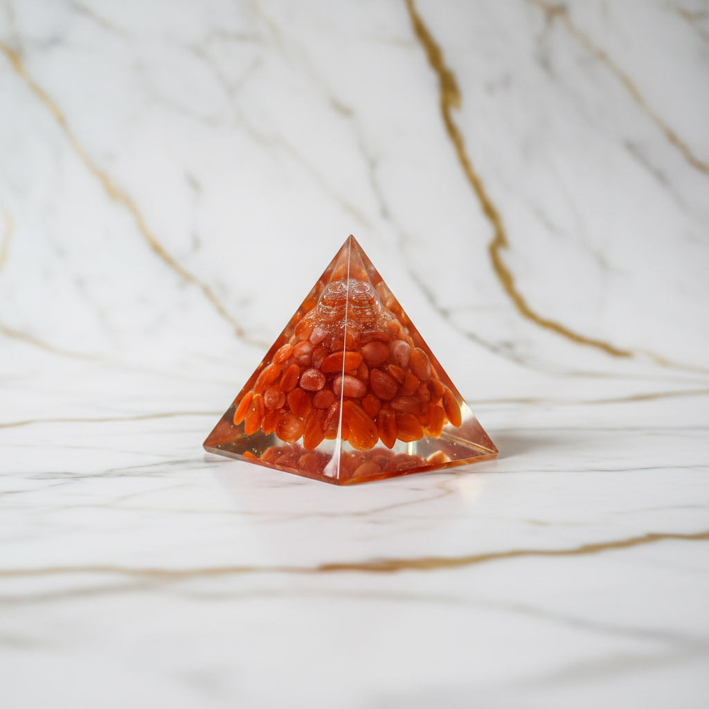 Karneol Orgonit Pyramide – Energie, Schutz & Lebensfreude CrystalScents
