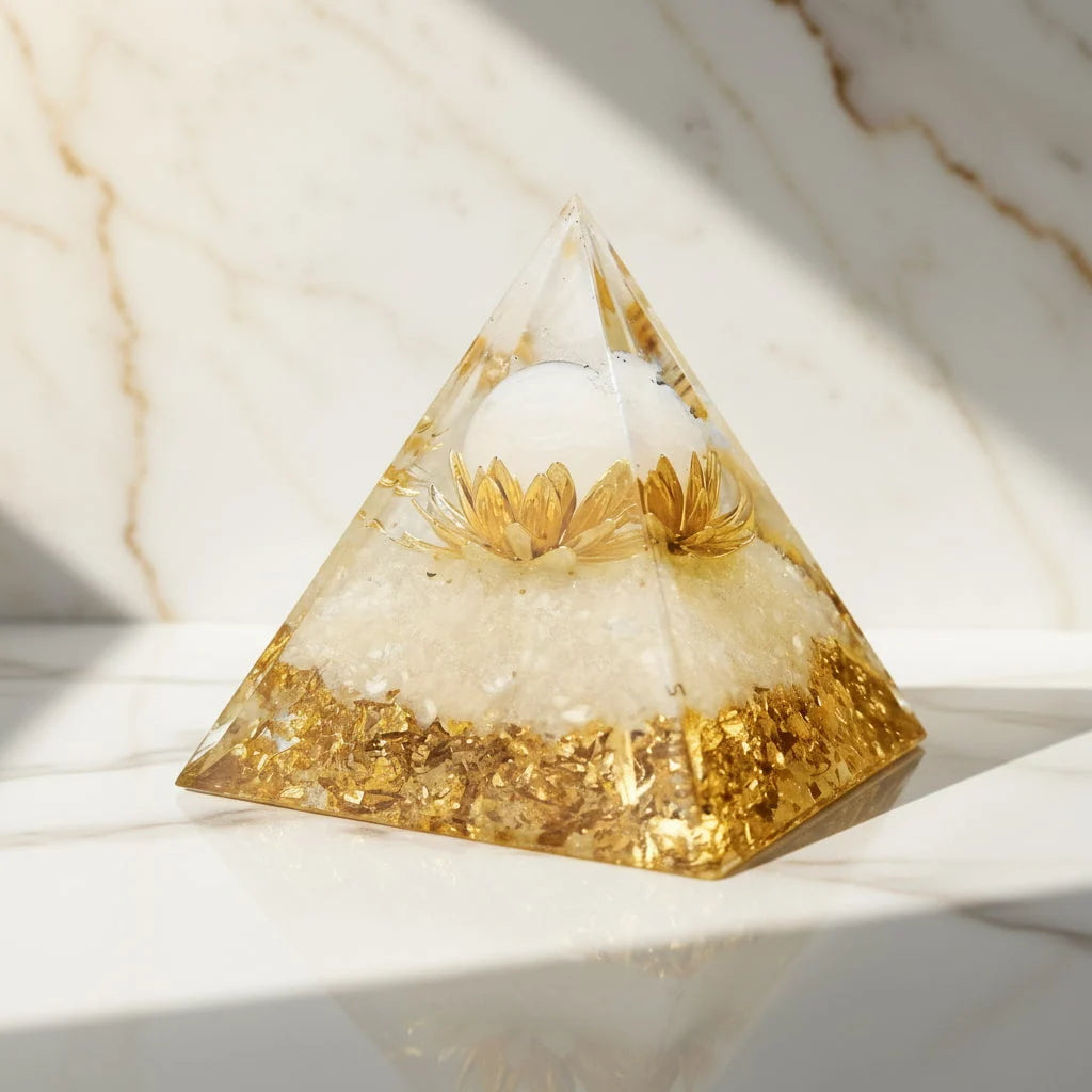 Bergkristall Orgonit Pyramide – Energie, Klarheit, Schutz & spirituelle Raumharmonie