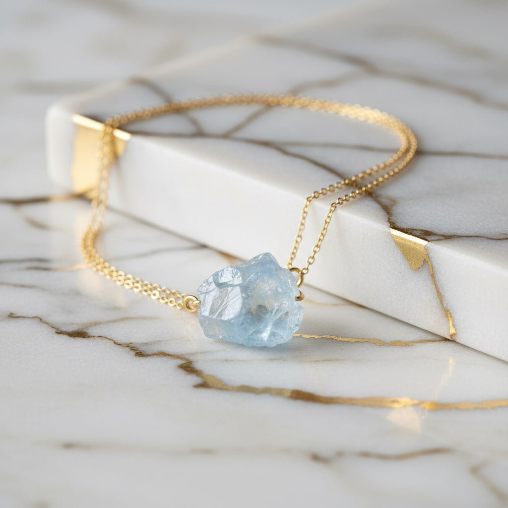 Celestit Halskette – Ruhe, Harmonie & spirituelle Klarheit CrystalScents