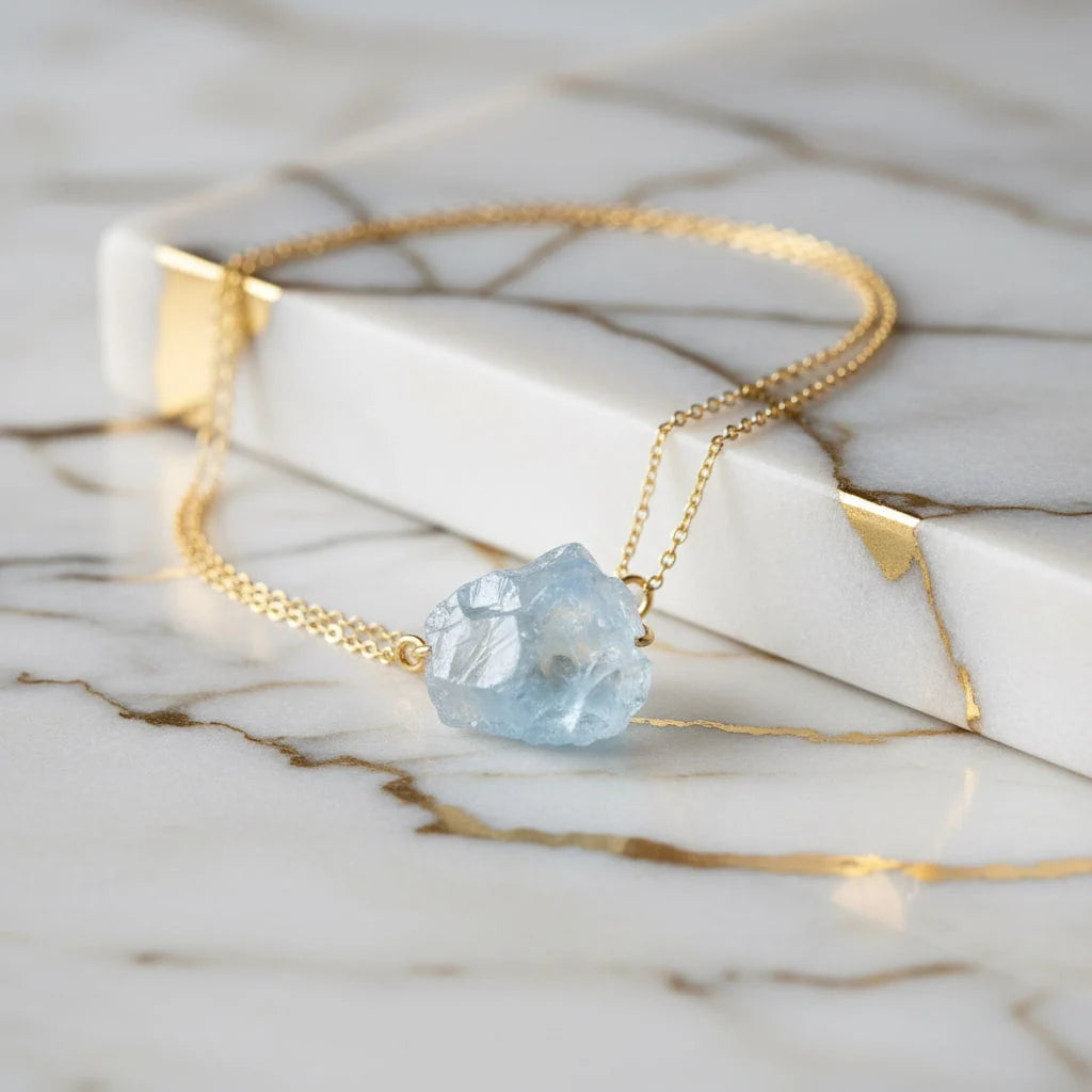 Celestit Halskette – Ruhe, Harmonie & spirituelle Klarheit