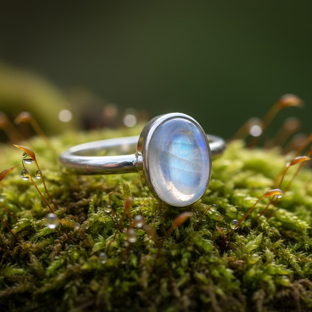 Mondstein Ring – Intuition, Liebe & emotionale Harmonie CrystalScents