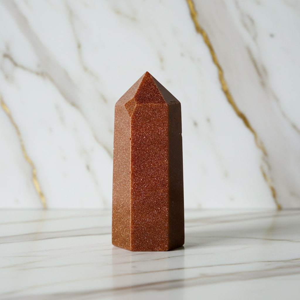 Goldfluss Obelisk – Energiekanal, Schutz & fokussierte Kraft CrystalScents