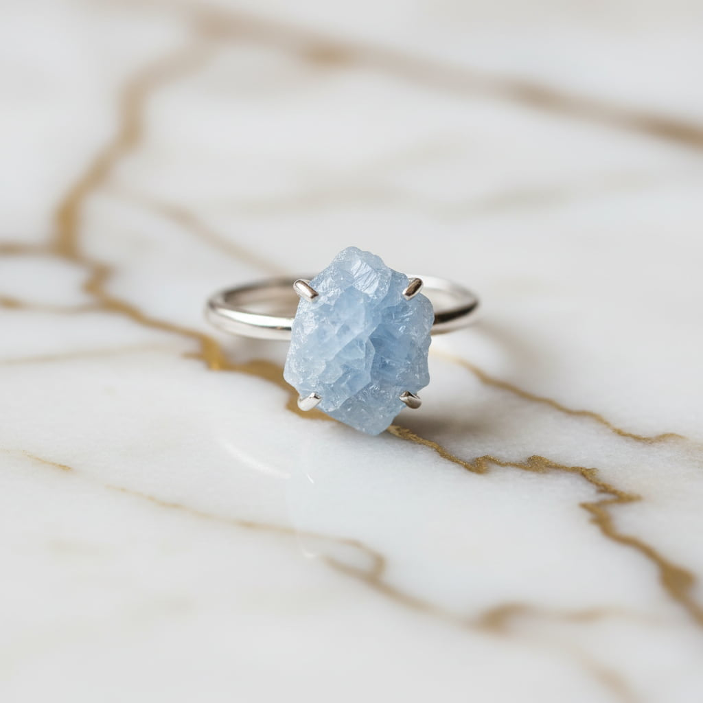 Celestit Ring – Ruhe, Harmonie & spirituelle Energie CrystalScents