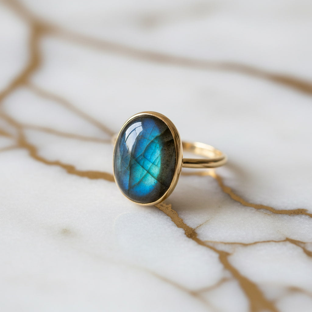 Labradorit Ring – Schutz, Intuition & Energie für Mindset, Meditation & Selfcare CrystalScents