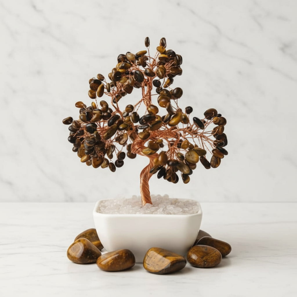 Tigerauge Baum – Energie, Schutz & spirituelle Kraft für Mindset, Meditation und Dekoration CrystalScents