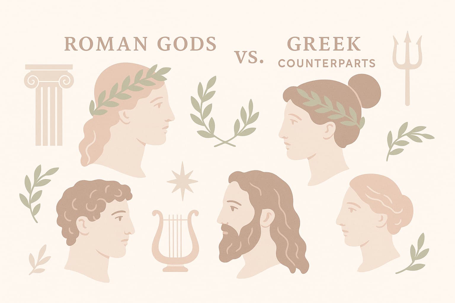 Die römischen Götter und ihre griechischen Pendants erklärt