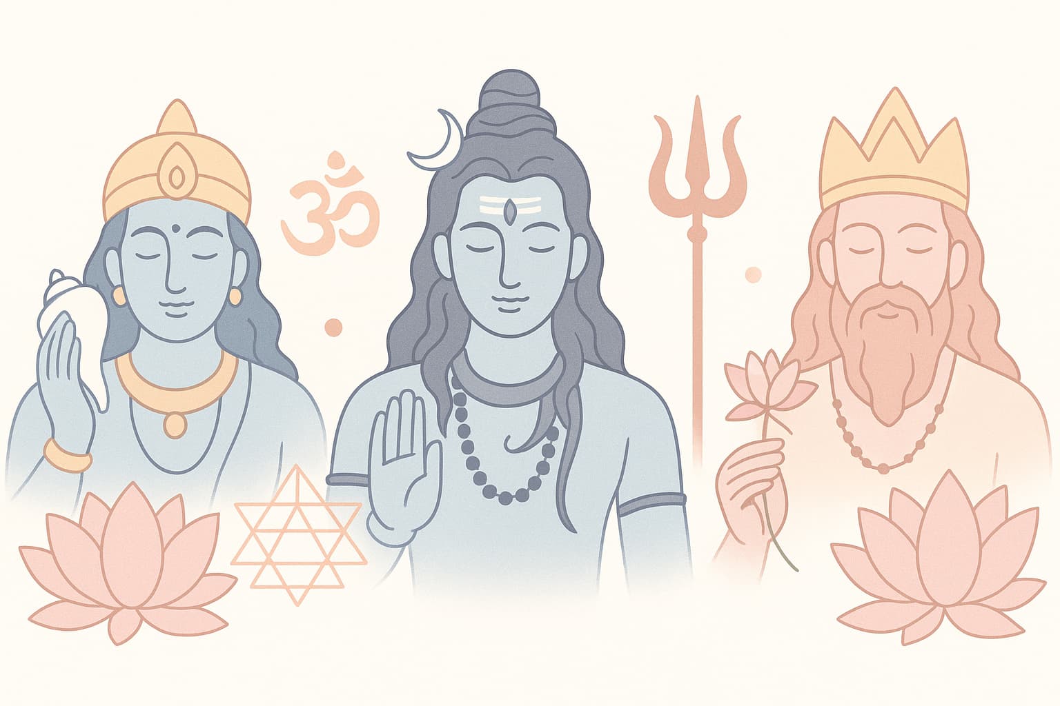 Hinduistische Mythologie: Brahma, Vishnu & Shiva – Die Trimurti im Alltag