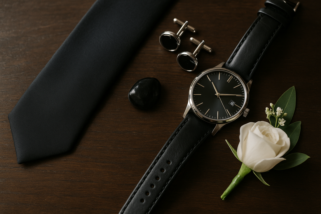 Hochzeitszubehör für Bräutigam – Kristall Manschettenknöpfe & mehr