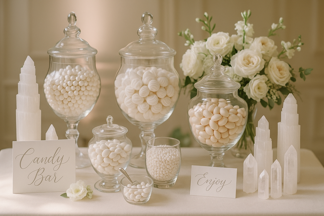 Hochzeit Candy Bar – Kristallin inspirierte Süßigkeiten & Dekoration
