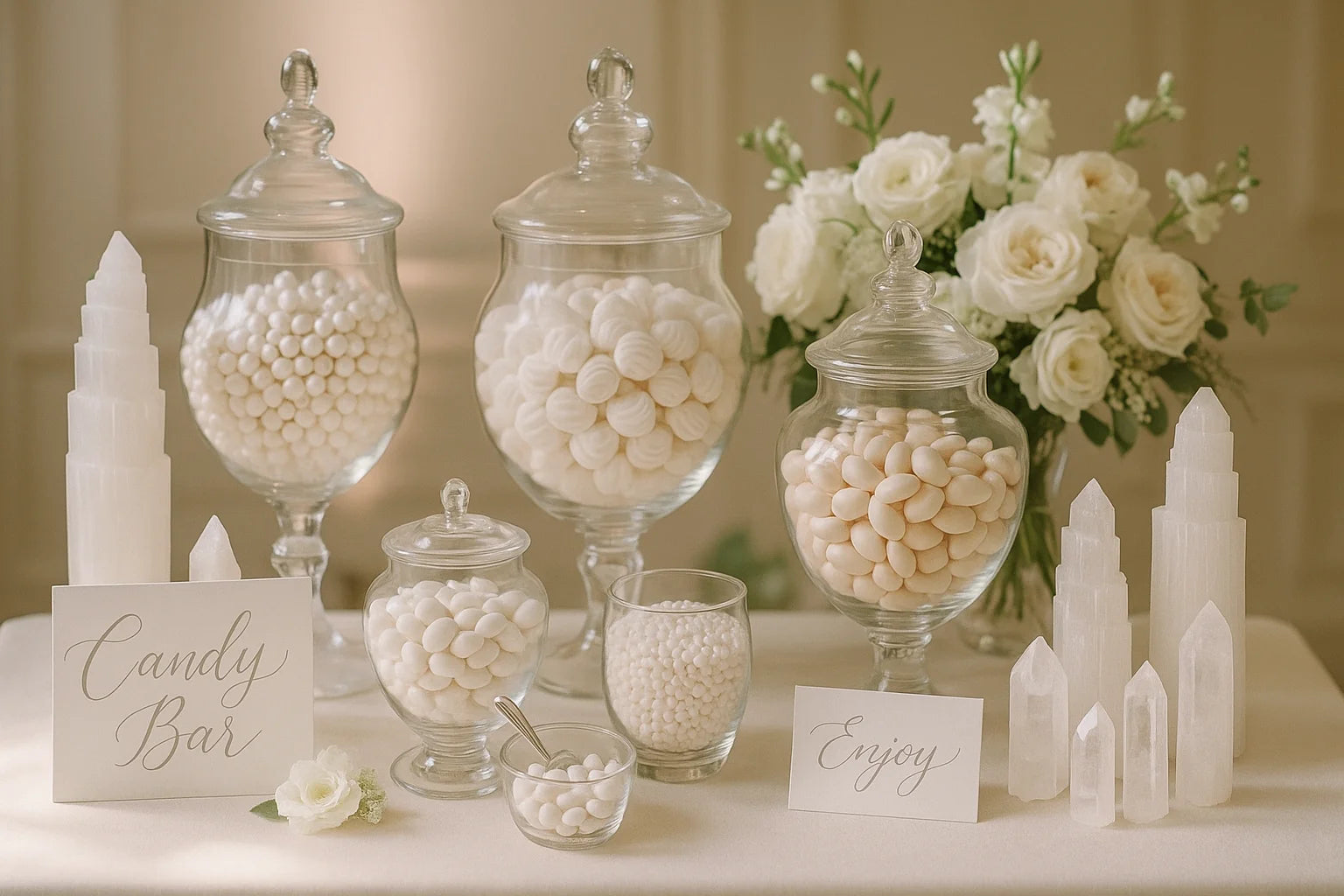 Candy Bar mit Kristallakzenten – Eleganz, Genuss & Fotomagie