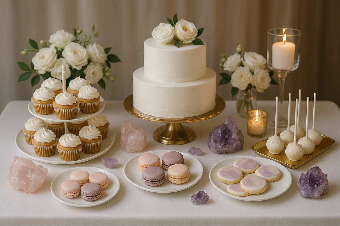 Hochzeitsessen Menü & Ambiente – kristalline Tischdeko