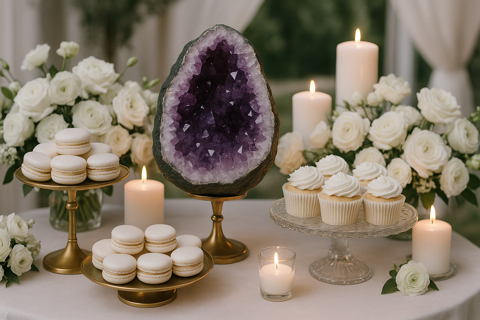 Hochzeit Blumendekoration & Kristallschmuck kombinieren