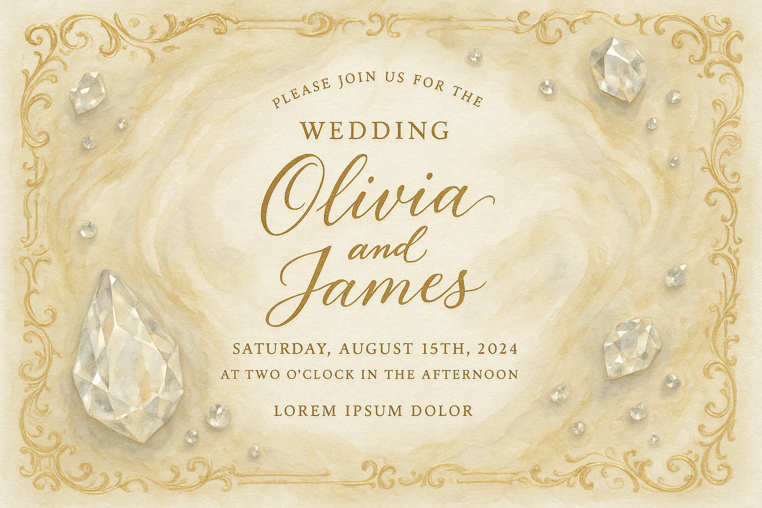 Hochzeit DIY Einladungen – elegante Kristall-Akzente