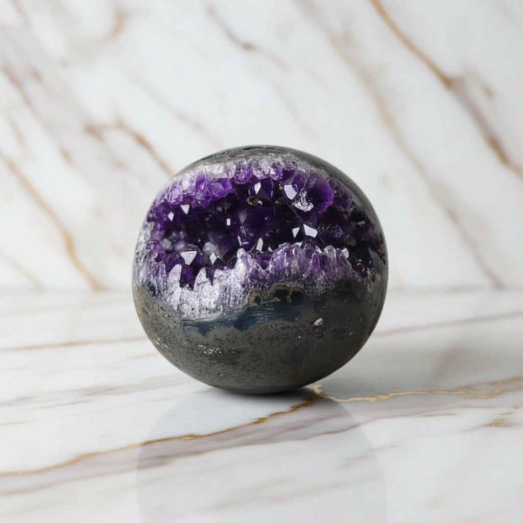 Amethyst Kugel – Funkelndes Naturjuwel CrystalScents