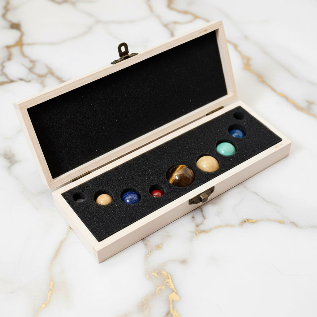Kristall Set „Die neun Planeten“ - Schatulle für Entdecker CrystalScents