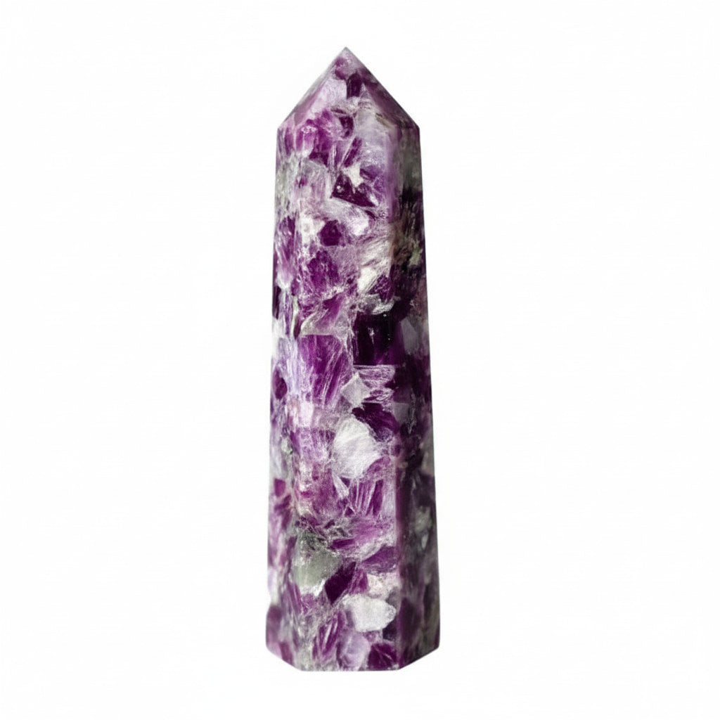 Lepidolith Obelisk – Lila Glanz CrystalScents