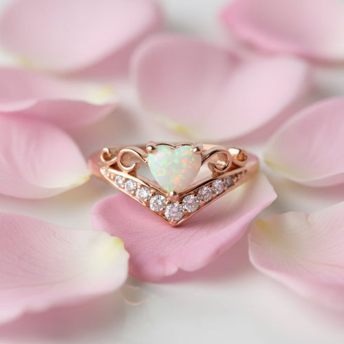 Opal Ring - Diadem mit Herzform CrystalScents