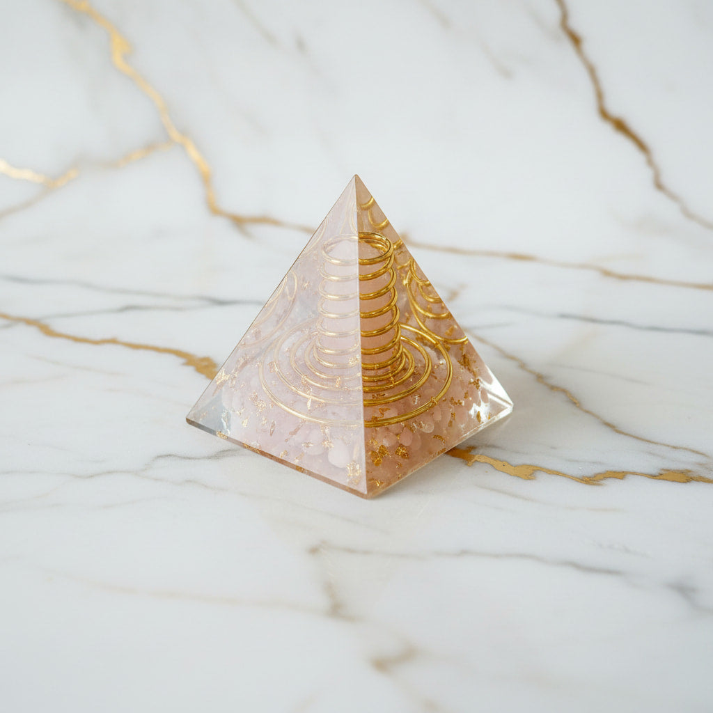 Rosenquarz Orgonit Pyramide - Harmonische Energie