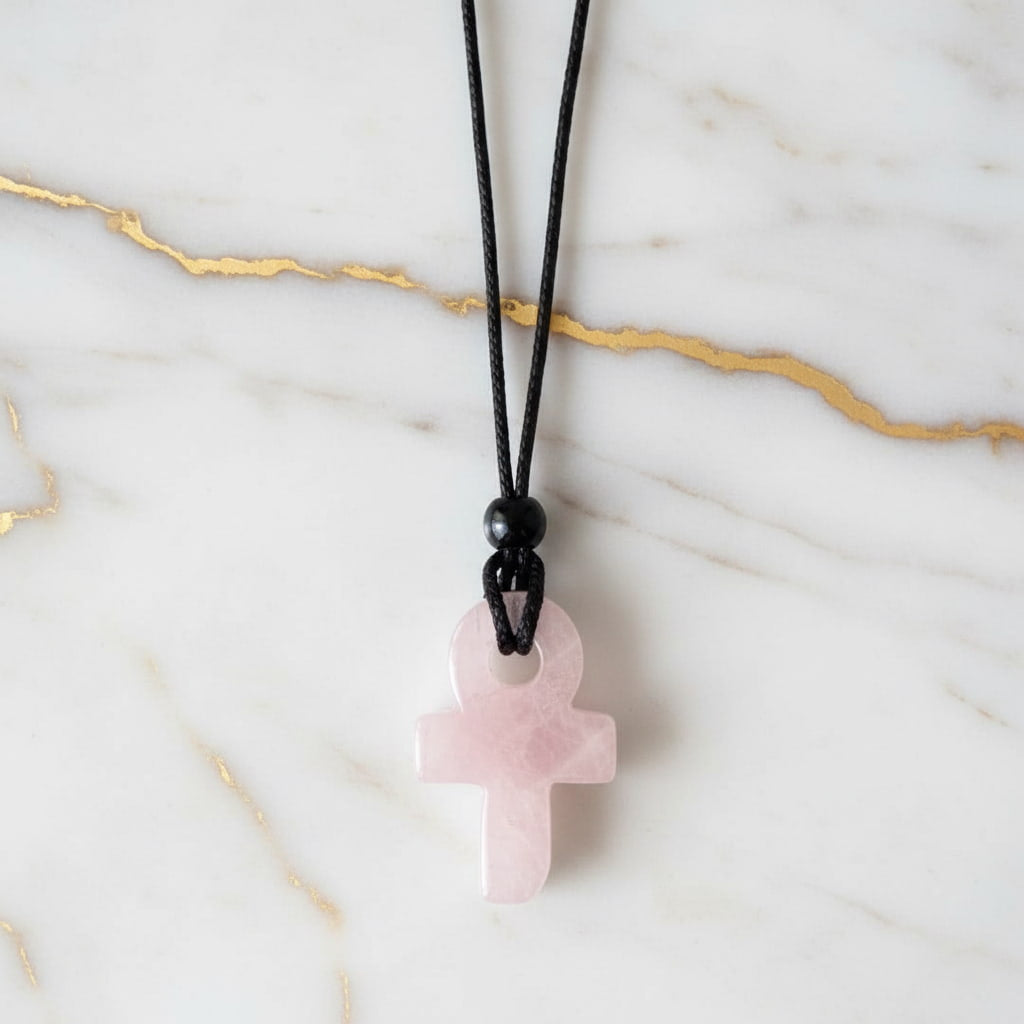 Rosenquarz Halskette - Anch Anhänger CrystalScents
