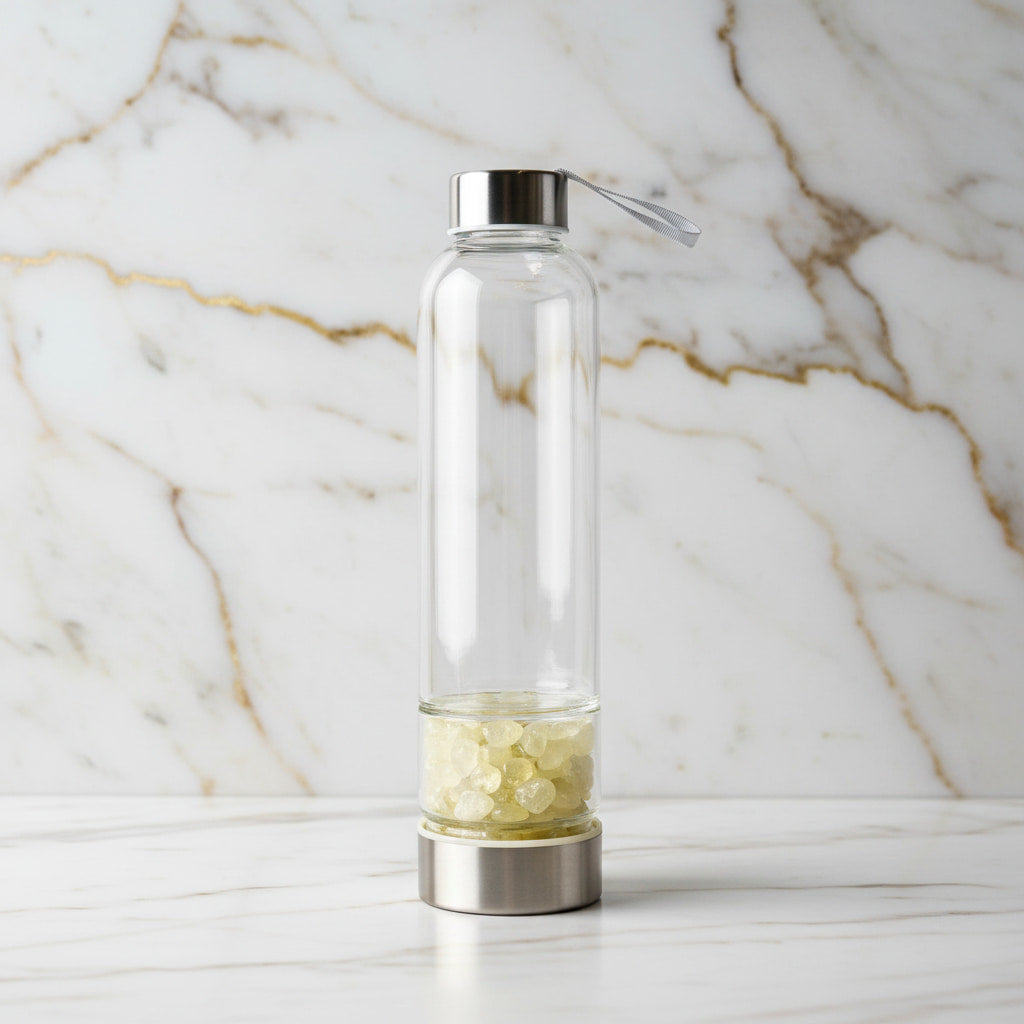 Citrin Trinkflasche – Positive Kraft JETZT sichern CrystalScents