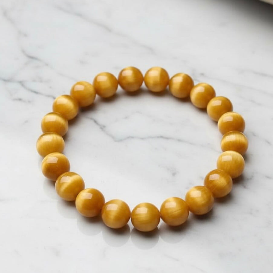 Tigerauge Kugelarmband - Gelbe Freude