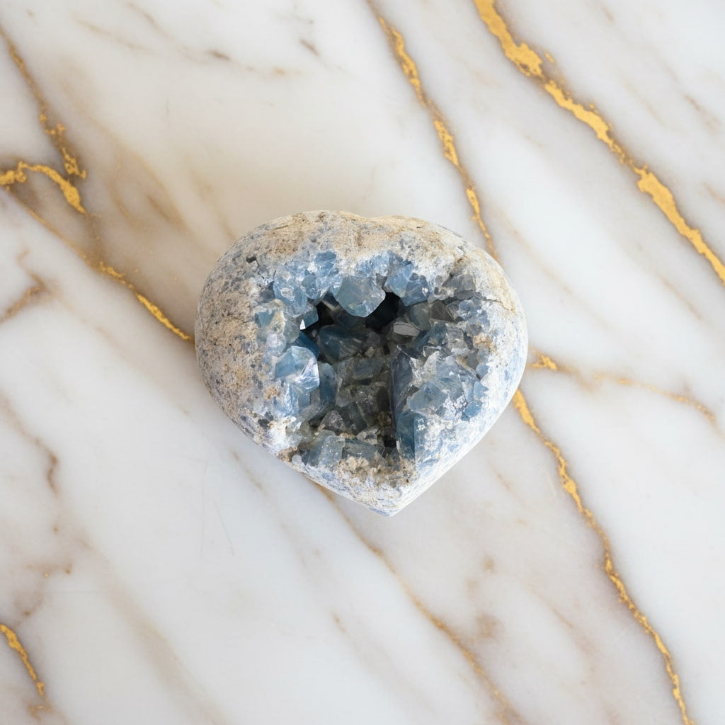 Großes Celestit Herz – Zartes Himmelblau für innere Ruhe CrystalScents