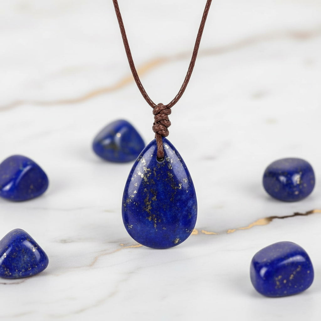 Lapislazuli Halskette - Tropfenförmiger Anhänger CrystalScents