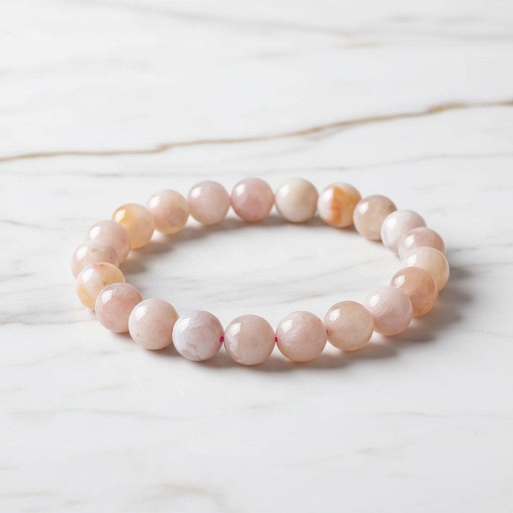 Kirschblüten Achat Kugelarmband - Frühlingstraum CrystalScents