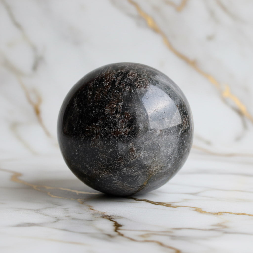 Große Granat Astrophyllit Kugel – Dekorstück für Räume CrystalScents