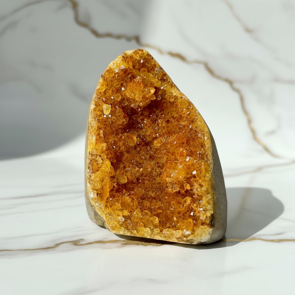 Amethystdruse gelb – Funkelndes Wohnhighlight CrystalScents