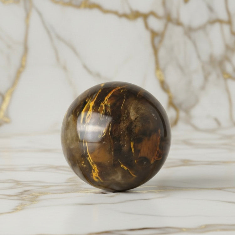 Tigerskin Quarz Kugel – Fokus & Ausgleich CrystalScents