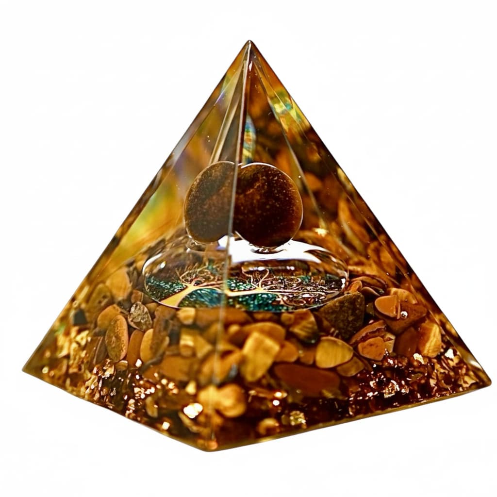 Tigerauge Orgonit Pyramide - Stabilität & Schutz