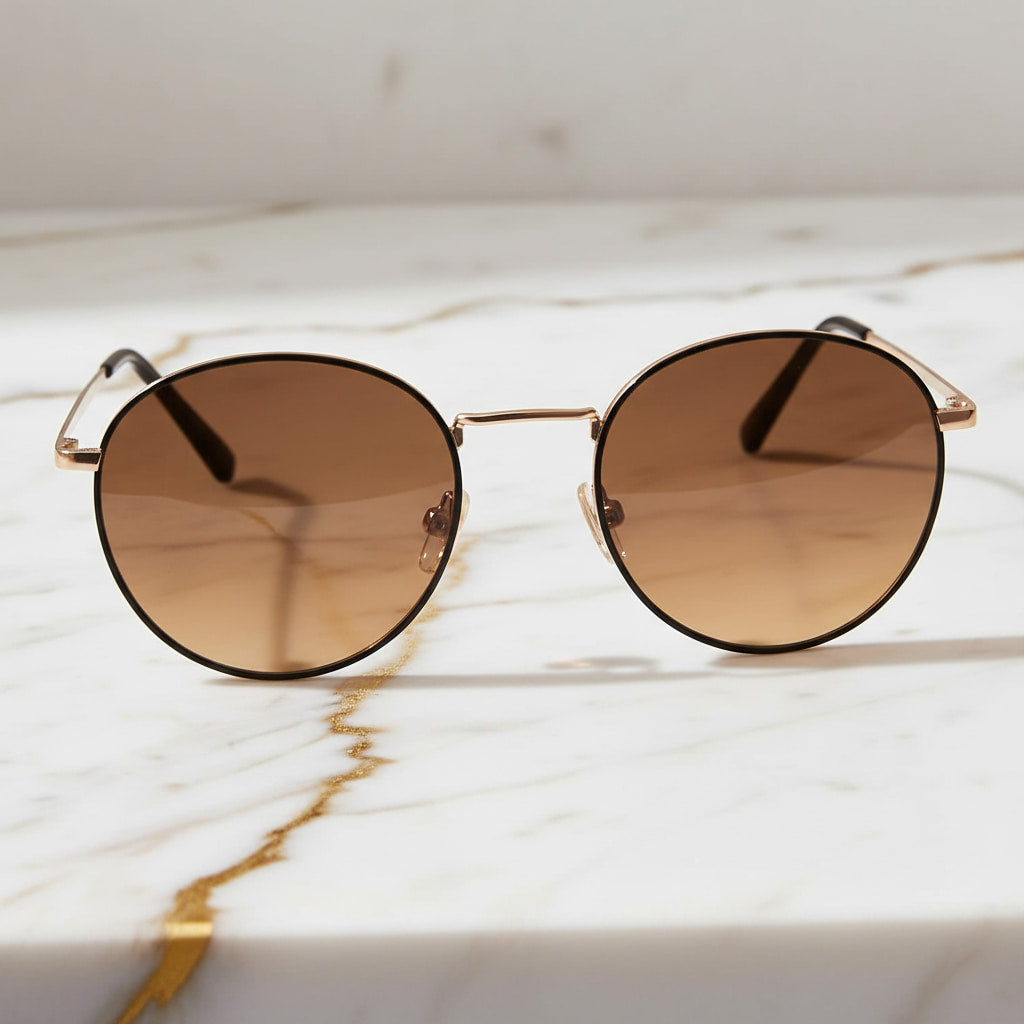 Sonnenbrille in Gold mit braunem Verlauf CrystalScents