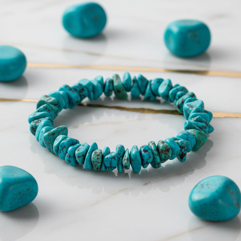 Türkis Splitter Armband – Kommunikation & Balance
