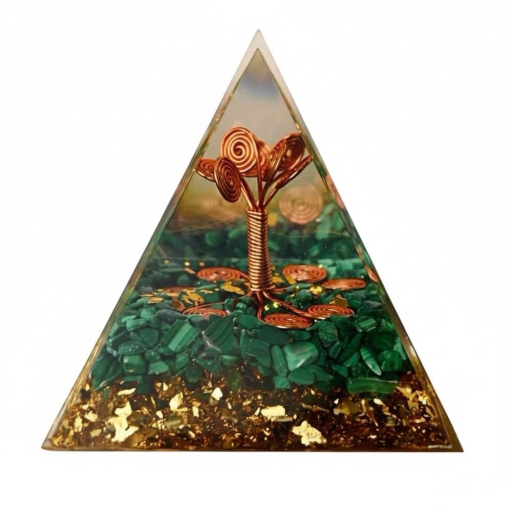 Orgonit Pyramide Malachit - Kupferbaum CrystalScents