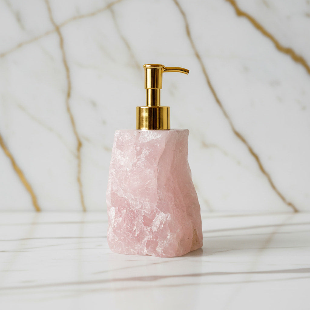 Rosenquarz Seifenspender – Für Ihr Bad CrystalScents