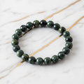 Kambaba Kugelarmband – Natursteinarmband in Grün & Schwarz CrystalScents