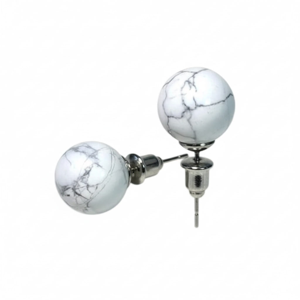 Ohrstecker - mit Howlit Kugel